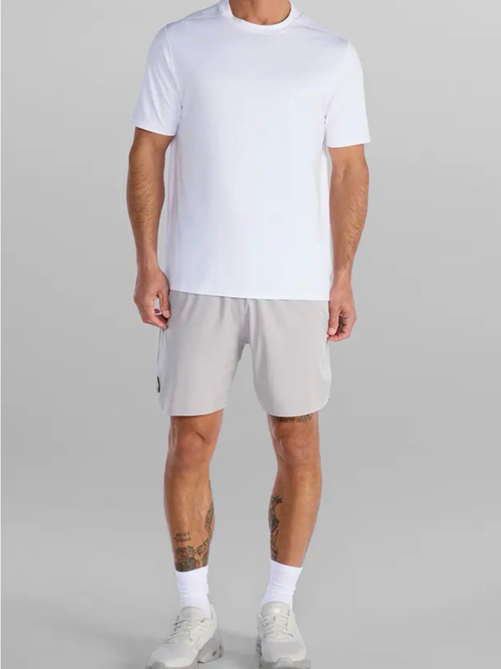 Bylt Men's Active Shorts with Lining - Light Gray Size Medium